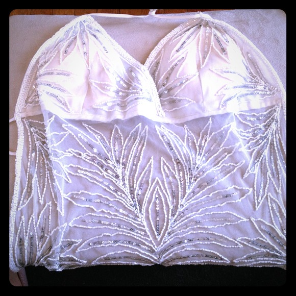 Sexy sheer backless top