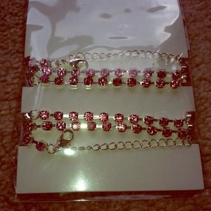 Pink rhinestone bra straps brand new
