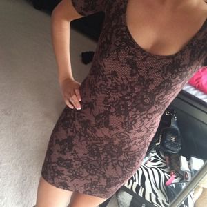 Lace print dress
