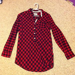 Long, soft plaid tunic.