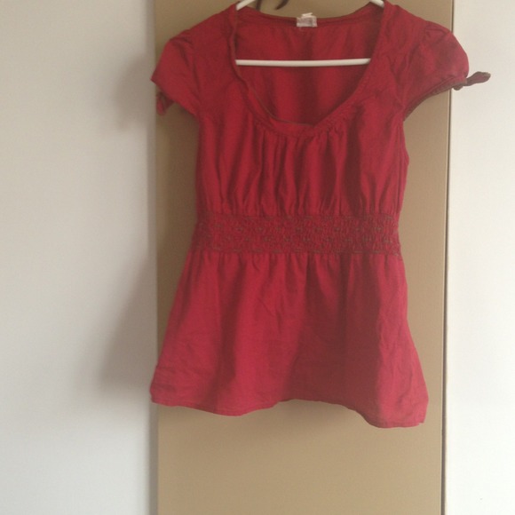 Anthropology Cotton Blouse with Smocking detail