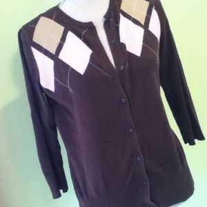 Brown and Pink Argyle Sweater