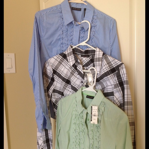 Three NY & Co Dress Shirts 2 NWT