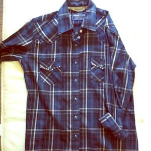 Blue button down shirt