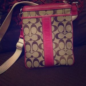 Pink and Brown sling bag