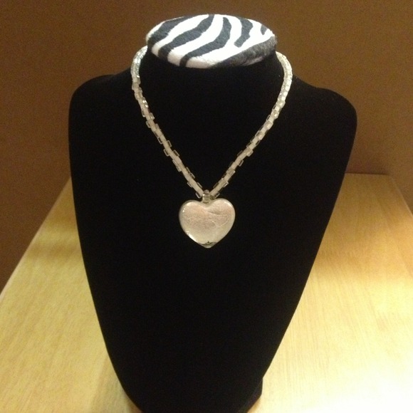 White heart necklace