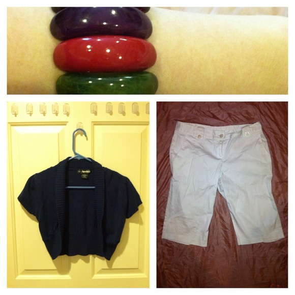 Shrug, capris, and bracelet bundle❤