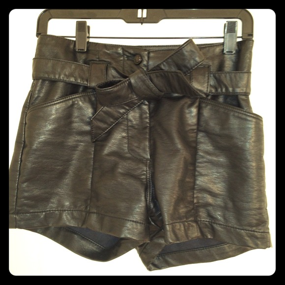 H&M Faux Leather Shorts