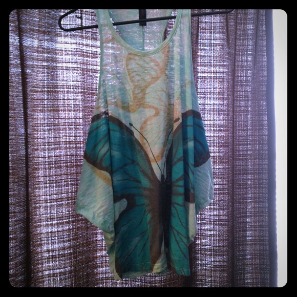 ❌SOLD❌Butterfly Teal Tank *SOLD*