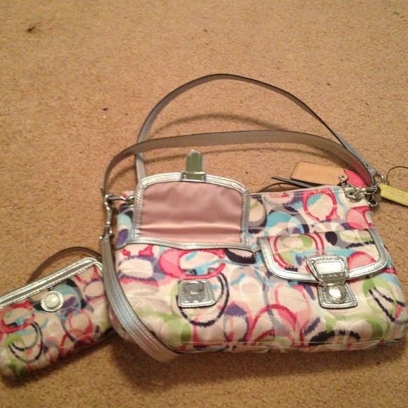 AUTHENTIC Coach cross-body and wristlet