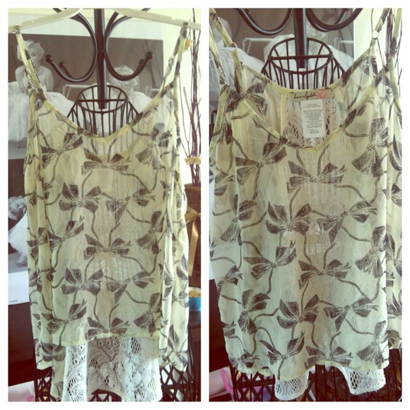 SOLD Chiffon shirt with lace on the back! - Picture 1 of 2