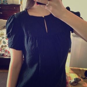 Banana Republic black polka dot blouse