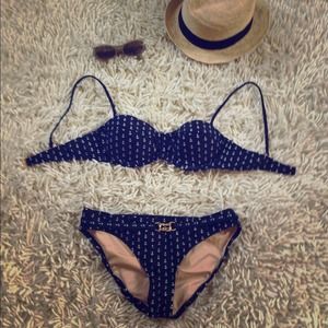 J Crew Anchors Away Bikini, Navy Blue