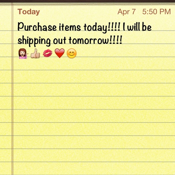 PURCHASE ITEMS TODAY!
