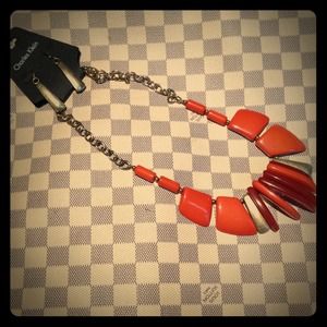 •Necklace & Earring Set •burnt orange/dark gold•