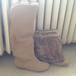 Tan fur boots