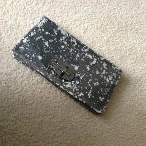 Silver Sequined Envelope Clutch