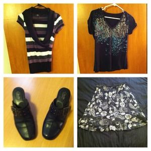 💋CK Top, Clark's, Paisley Skirt, & Sweater Bundle