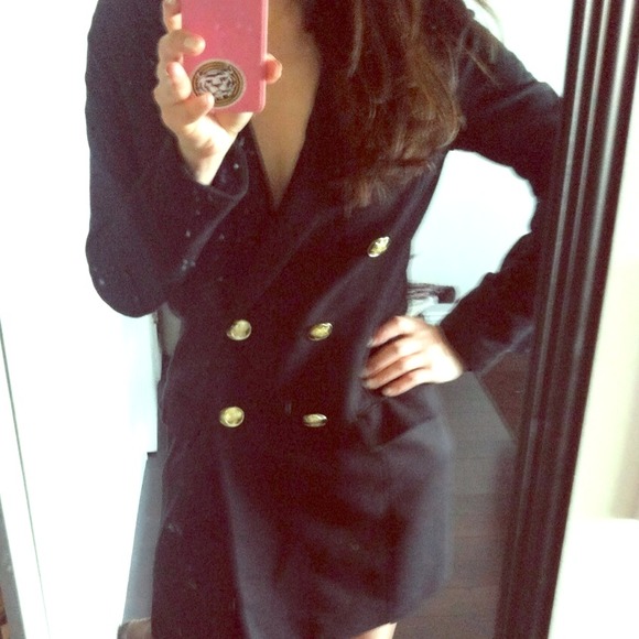 Fitted black coat, July 4th sales