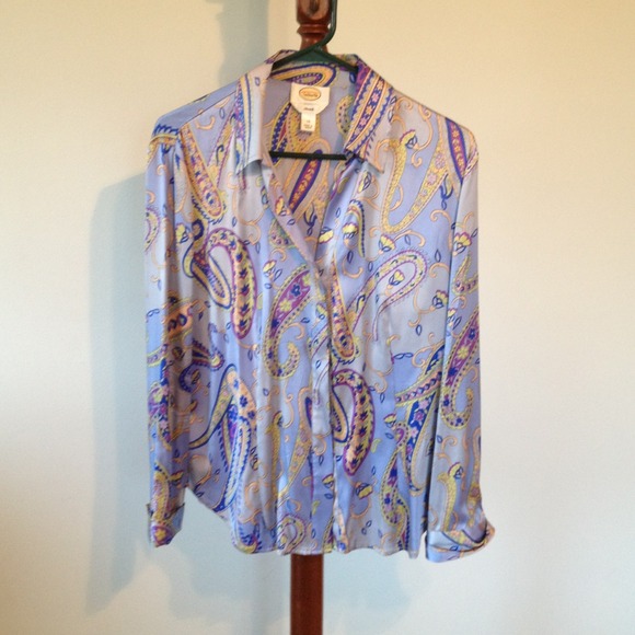Silk paisley button up shirt