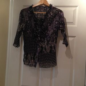 Blouse black and purple