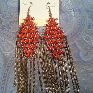 Orange and gold earrings