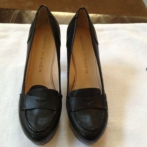 Marc Fisher black leather heels