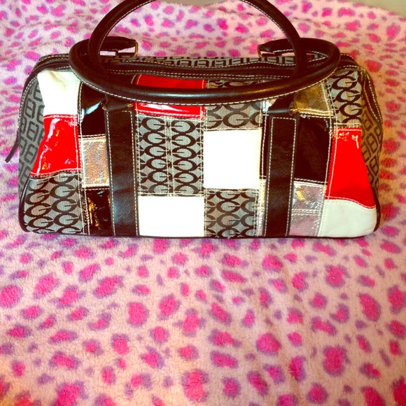 Black Purse with Pattern Red/Silver/Black NWOT - Picture 1 of 1