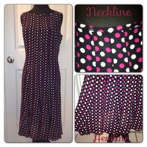 Hot pink, black & white Polk a dot