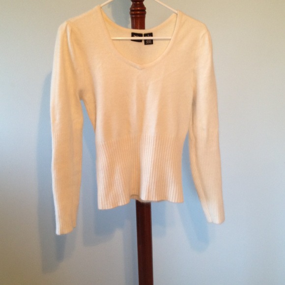 White warm angora sweater