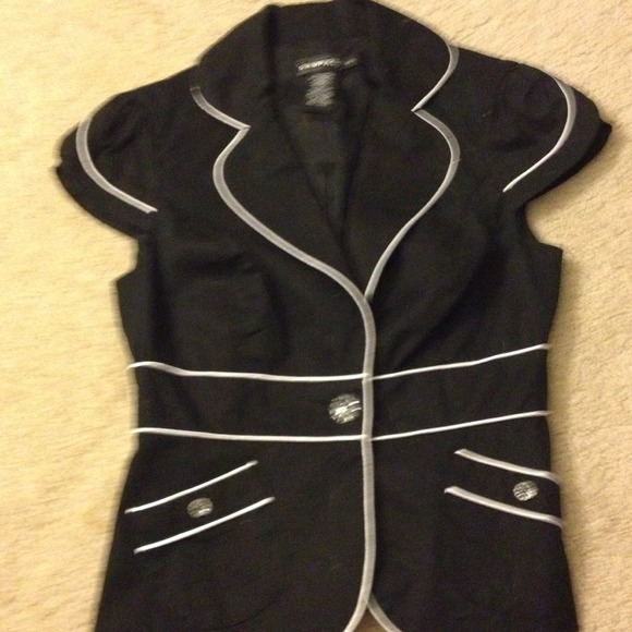 Black and white blazer