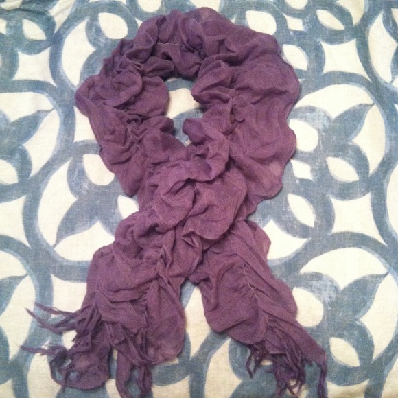 Purple ruffle scarf