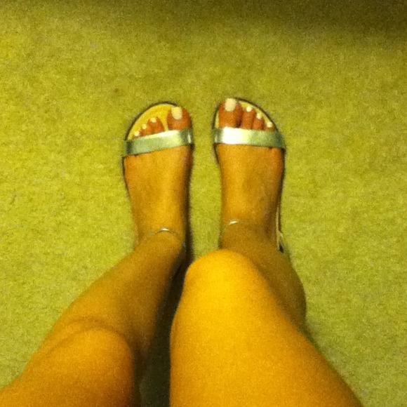 Silver gladiator sandals