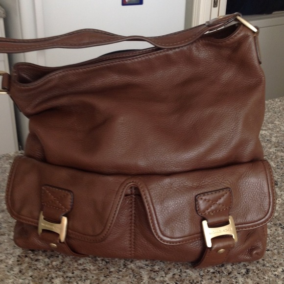 Authentic Michael Kors Large Brown Leather Satchel