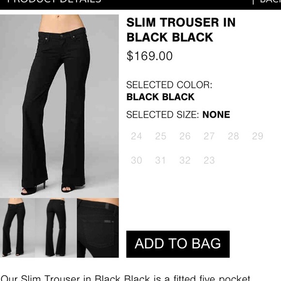 NWT 7 for all mankind Slim Trouser 31