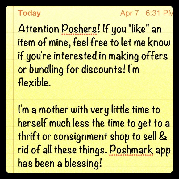 Note to Poshers :) Quick Shipping, Quality Items!