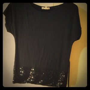 Black sequenced shirt