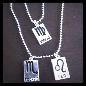 Silver horoscope signs necklace