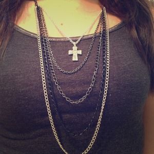 Cross and chains necklace