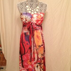 BUNDLE🍬Strapless maxi dress, boots & bikini