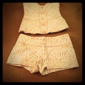 bebe - Lace Bustier and Matching Shorts RESERVED
