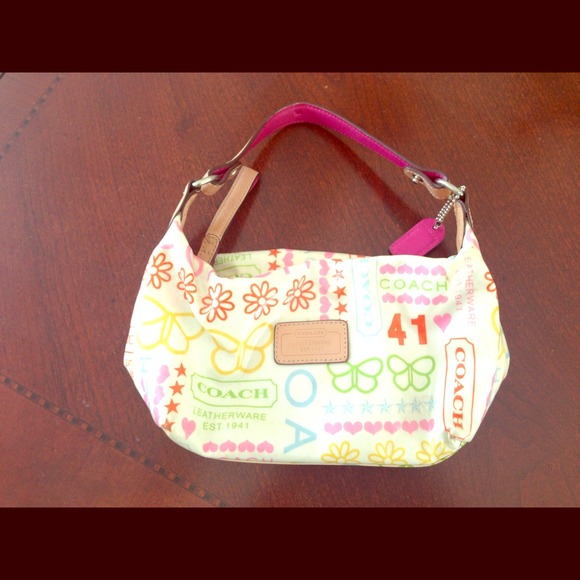 Colorful coach baguette bag