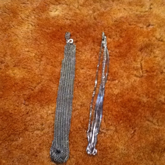 Set of two silver chain style fashion belts