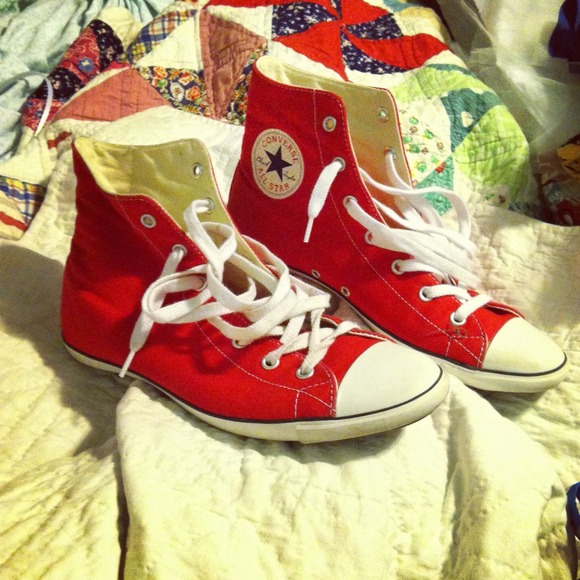 Reduced --- Red high top/hightop converse