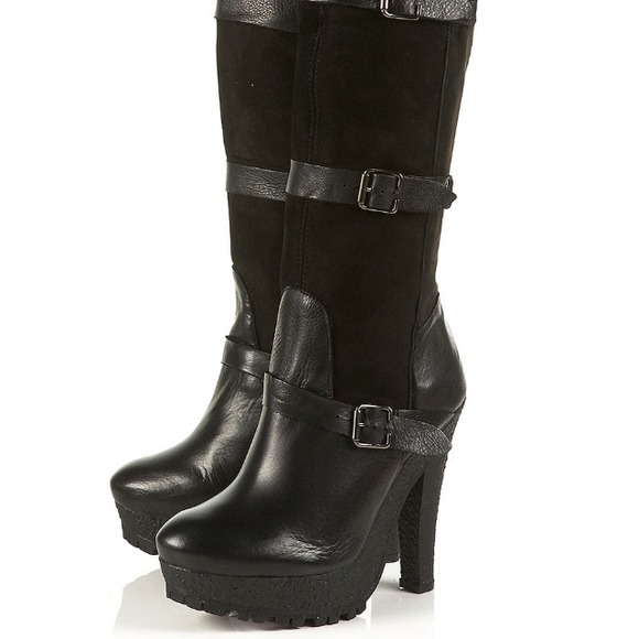 BEA Fur Buckle Over Knee Boot