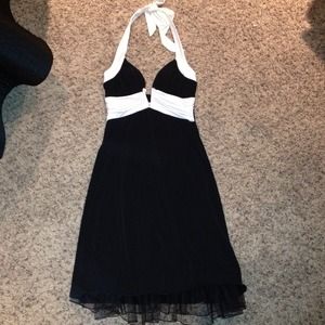 Black and White Halter Dress