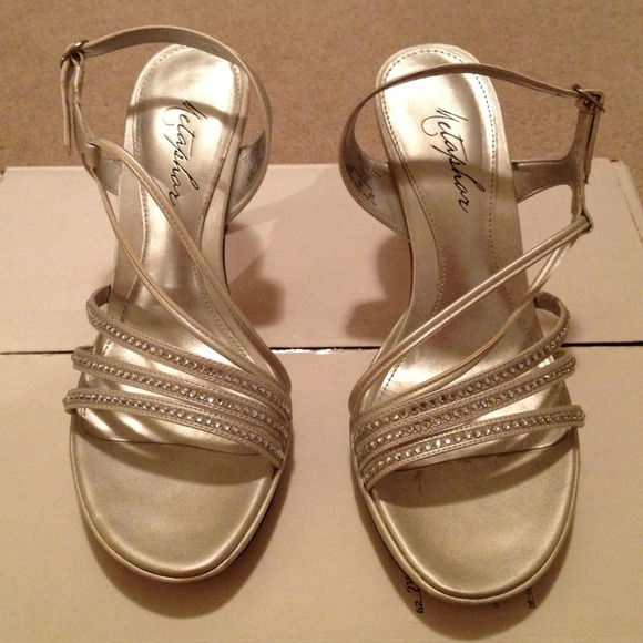 Silver Rhinetone heels