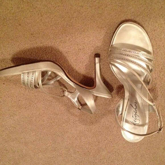 Silver Rhinetone heels - Picture 2 of 3