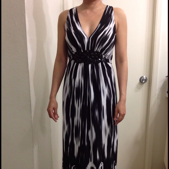 Black and white long dress