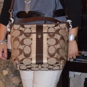 ✋REDUCED ✋NWT Coach Hampton Weekender Stripe Bag🆒